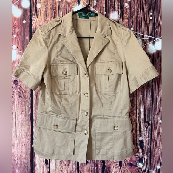 Ralph Lauren Jackets & Blazers - Ralph Lauren Tan Short Sleeve Utility Jacket